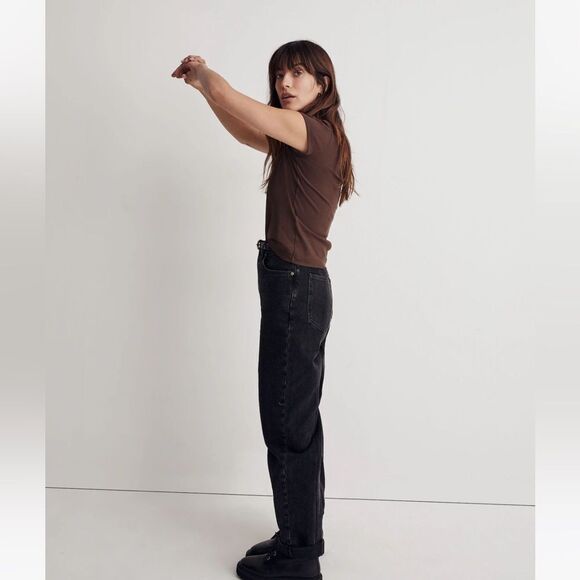 Nwt brown Supima® Rib Tee - Picture 4 of 7